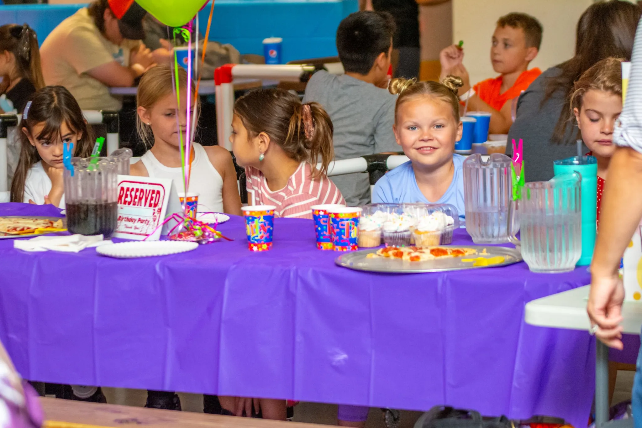 Kids enjoying snacks at a party